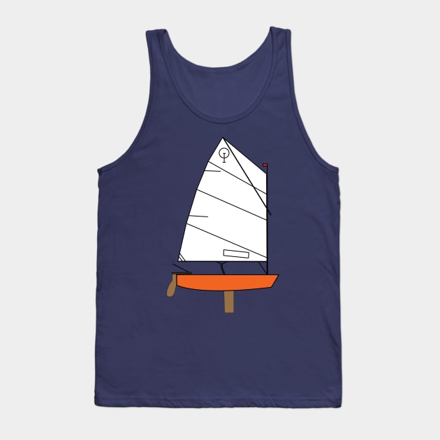 Optimist Sailing Dingy - Pumpkin Tank Top by CHBB